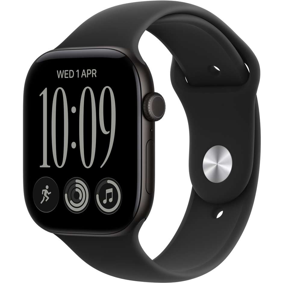 Apple Watch Series 12 GPS 42 mm alluminio nero con cinturino Sport nero S/M