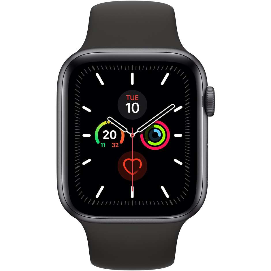 Apple Watch Series 5 GPS + Cellular 44mm Cassa Alluminio Grigio Siderale con Cinturino Sport Nero (MWWE2TY/A)
