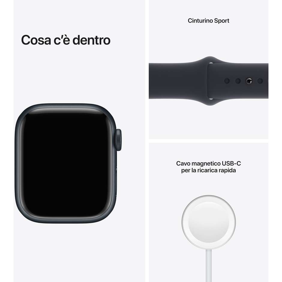 Apple Watch Series 7 Smartwatch OLED 41 mm GPS Wi-Fi colore Nero