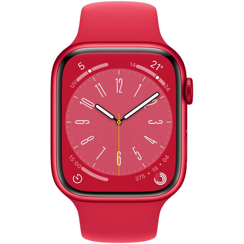 Apple Watch Series 8 GPS 41mm Cassa Alluminio (PRODUCT)RED con Cinturino Sport Rosso (MNP73TY/A)