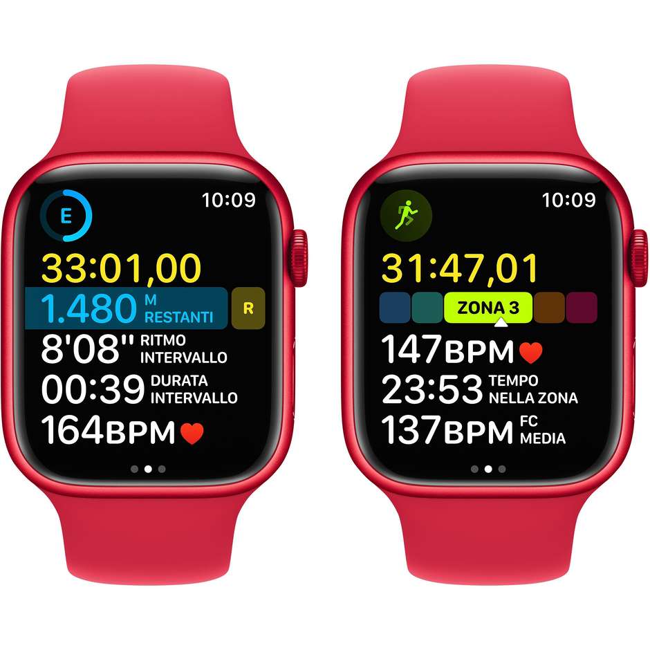 Apple Watch Series 8 GPS 41mm Cassa Alluminio (PRODUCT)RED con Cinturino Sport Rosso (MNP73TY/A)