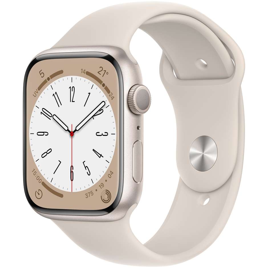 Apple Watch Series 8 GPS 45mm Cassa Alluminio Galassia con Cinturino Sport Galassia (MNP23TY/A)