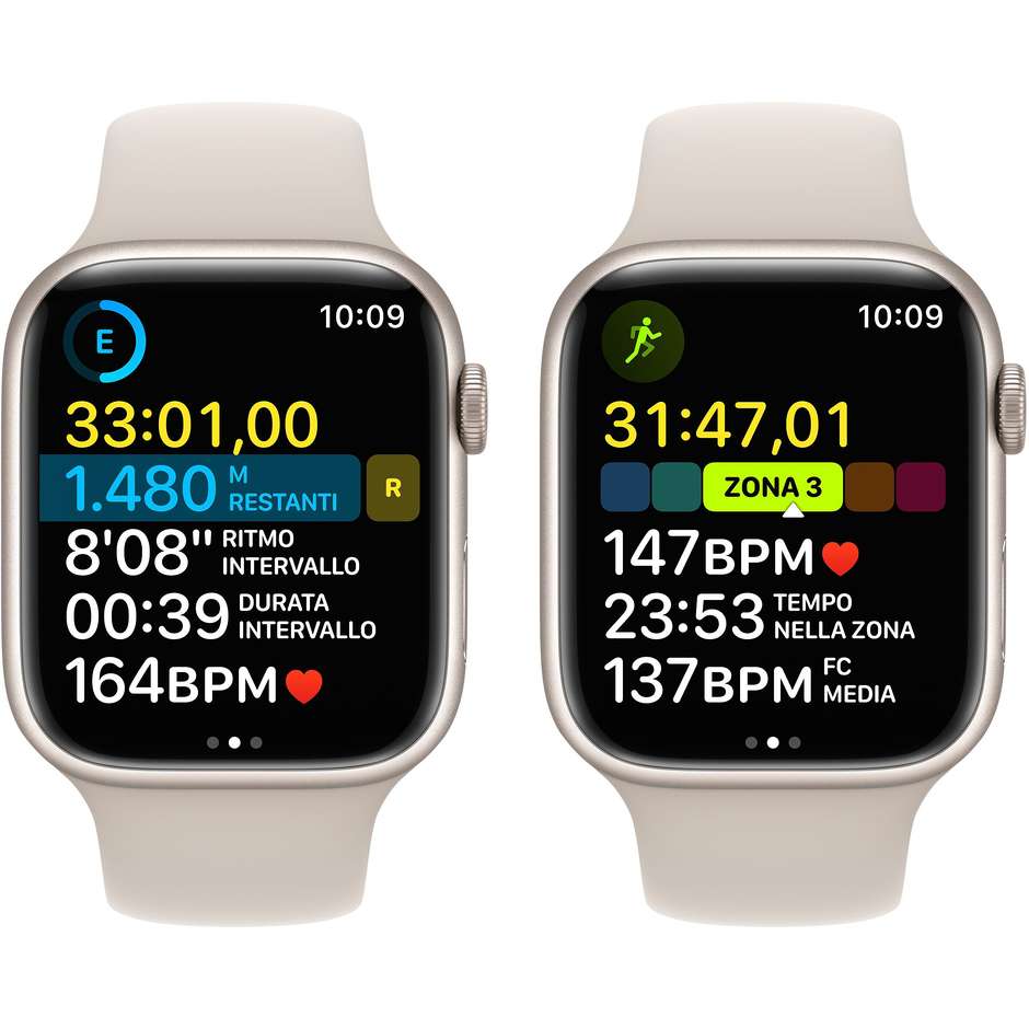 Apple Watch Series 8 GPS 45mm Cassa Alluminio Galassia con Cinturino Sport Galassia (MNP23TY/A)