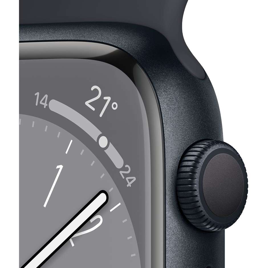 Apple Watch Series 8 SmartWatch 45 mm OLED GPS Bluetooth Wi-Fi colore nero con cinturino nero