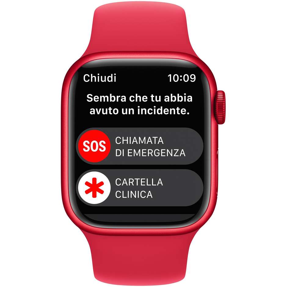 Apple Watch Series 8 Smartwath GPS + Cellular 41 mm colore Rosso con cinturino sport rosso