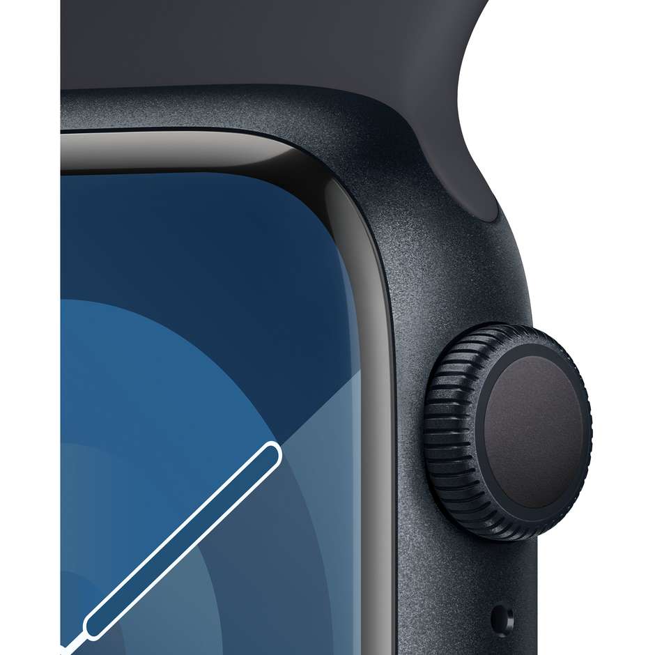 Apple Watch Series 9 GPS Cassa 41mm in Alluminio Mezzanotte con Cinturino Sport Mezzanotte - S/M