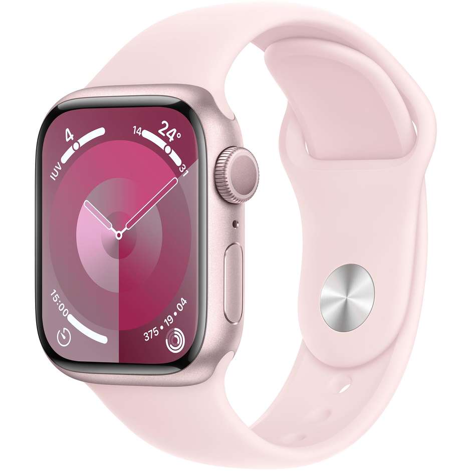 Apple Watch Series 9 GPS Cassa 41mm in Alluminio Rosa con Cinturino Rosa - S/M