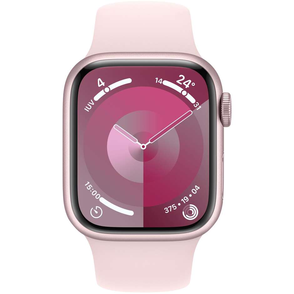 Apple Watch Series 9 GPS Cassa 41mm in Alluminio Rosa con Cinturino Rosa - S/M