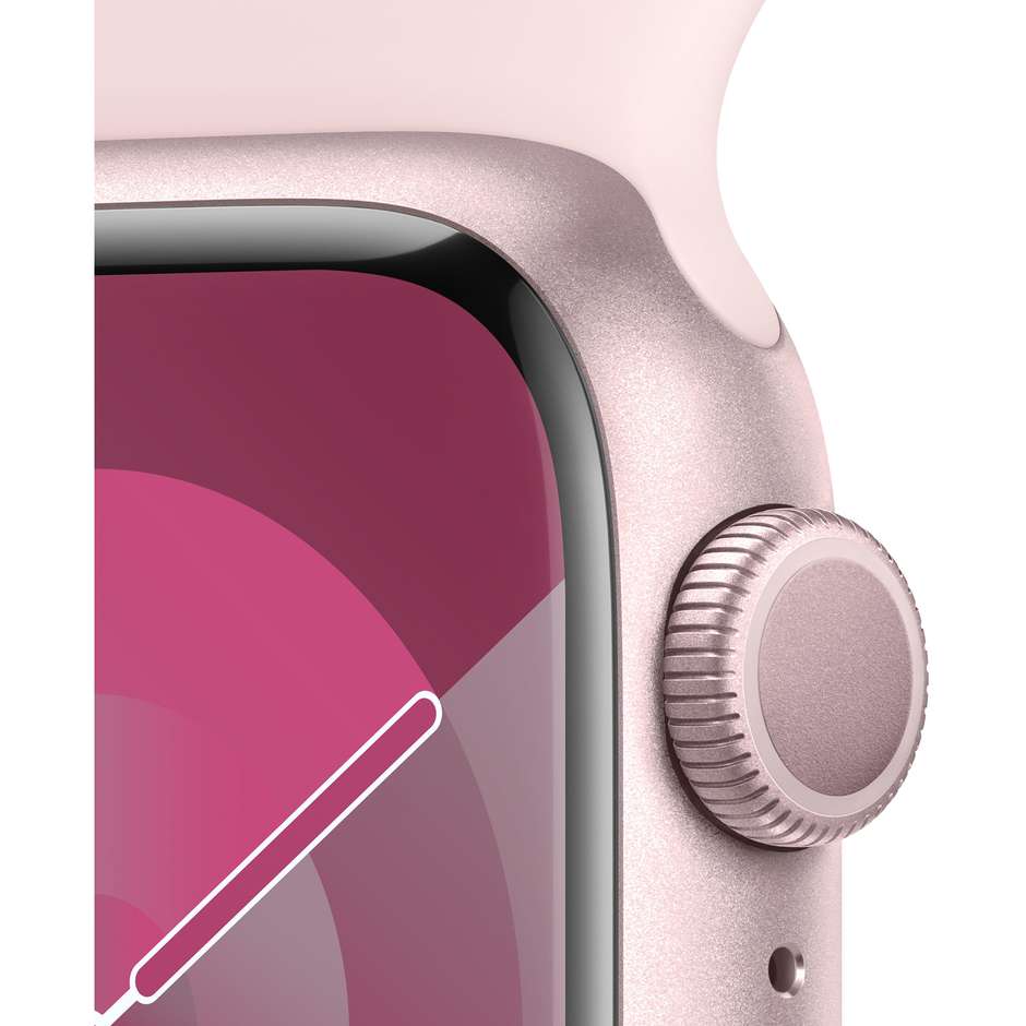 Apple Watch Series 9 GPS Cassa 41mm in Alluminio Rosa con Cinturino Rosa - S/M