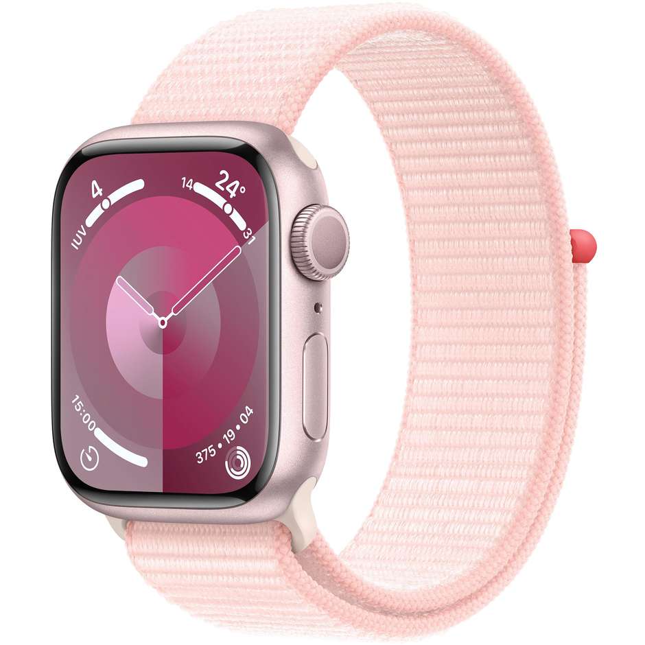 Apple Watch Series 9 GPS Cassa 41mm in Alluminio Rosa con Cinturino Sport Loop Rosa Confetto