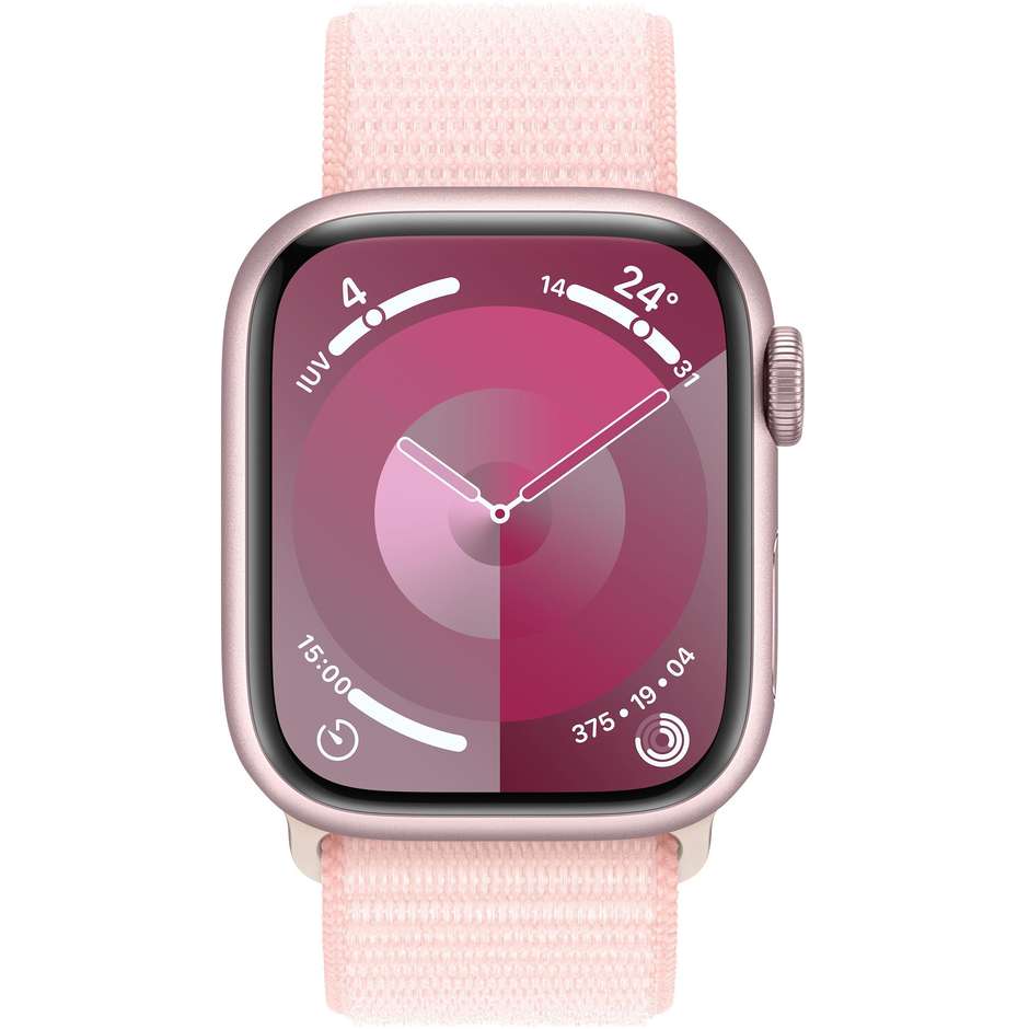 Apple Watch Series 9 GPS Cassa 41mm in Alluminio Rosa con Cinturino Sport Loop Rosa Confetto
