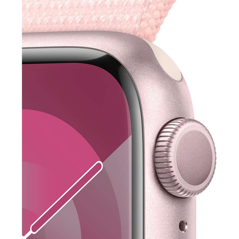 Apple Watch Series 9 GPS Cassa 41mm in Alluminio Rosa con Cinturino Sport Loop Rosa Confetto