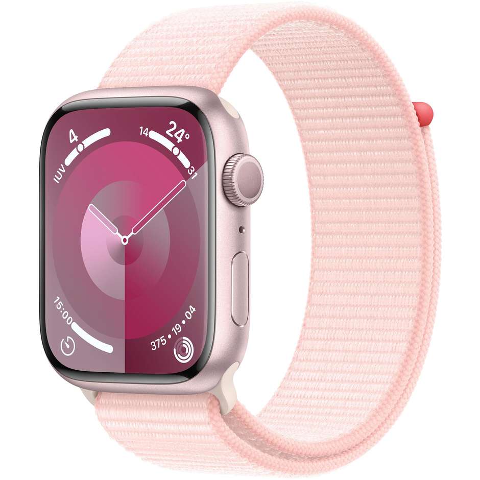 Apple Watch Series 9 GPS Cassa 45mm in Alluminio Rosa con Cinturino Sport Loop Rosa Confetto