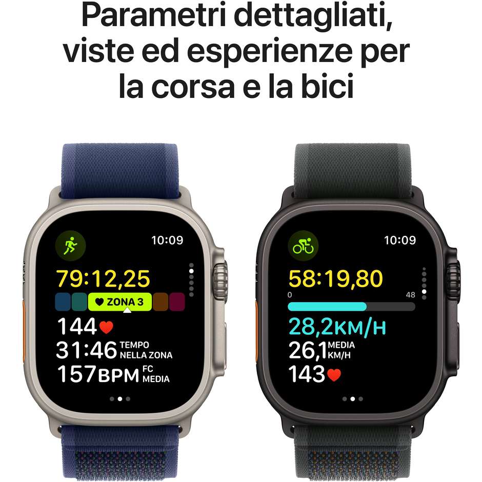 Apple Watch Ultra 2 GPS + Cellular 49mm Cassa in Titanio Colore Naturale con cinturino Navy Ocean Band