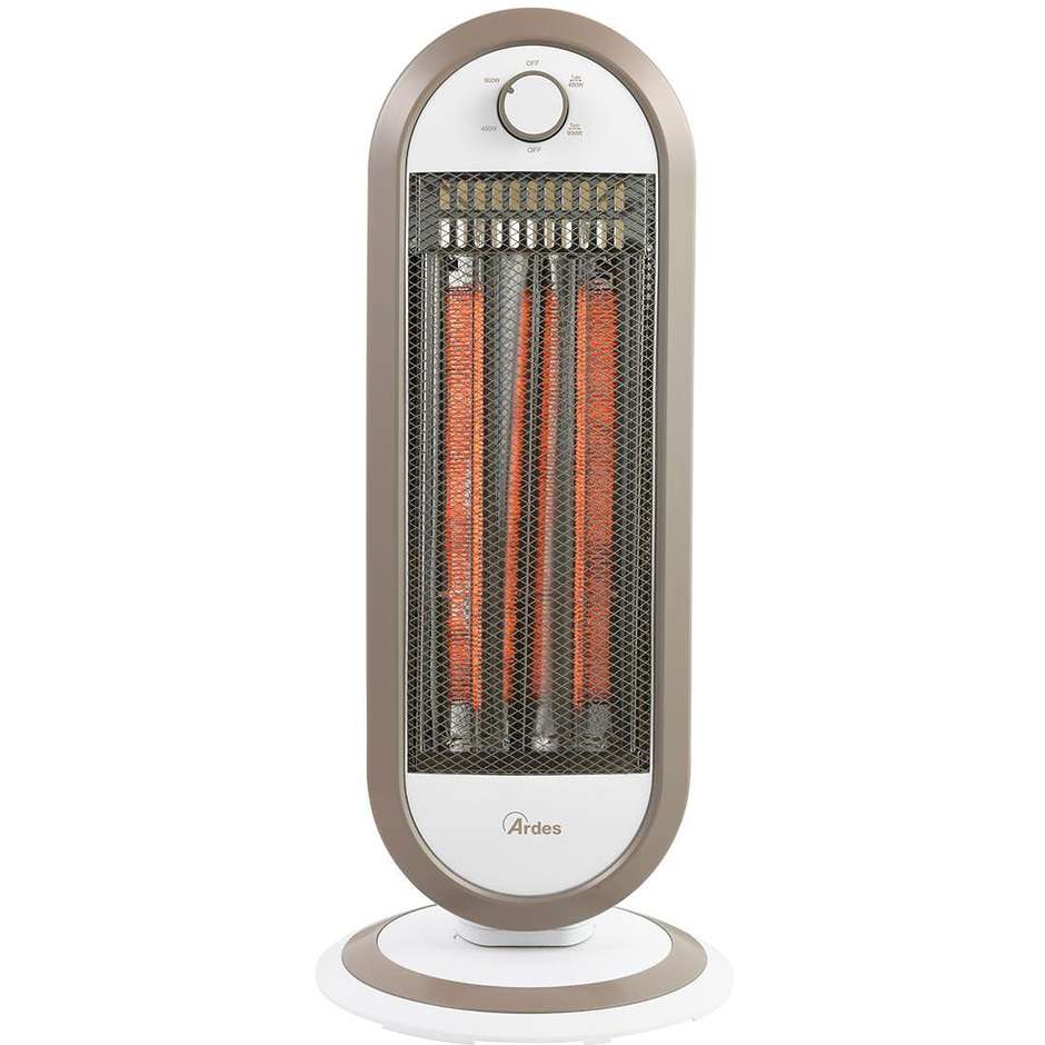 Ardes 4B01B Tizzo Stufa Elettrica al Carbonio 900 W, 2 Livelli, Oscillante, Bianco/Beige