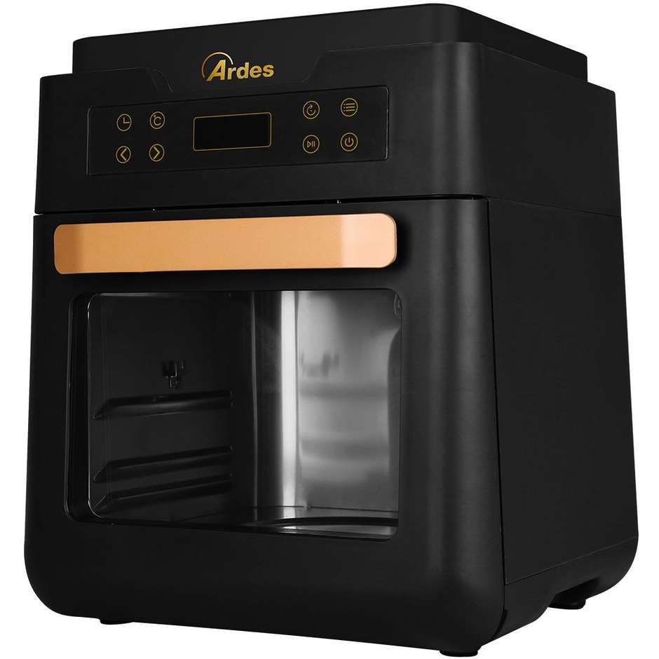 ARDES AR1K3000 Friggitrice ad Aria Calda e Fornetto Ibrido Capacita 12 Lt + Accessori Potenza 1700 W Colore Nero