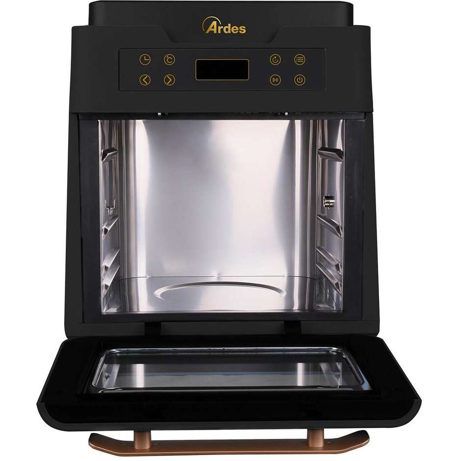 ARDES AR1K3000 Friggitrice ad Aria Calda e Fornetto Ibrido Capacita 12 Lt + Accessori Potenza 1700 W Colore Nero