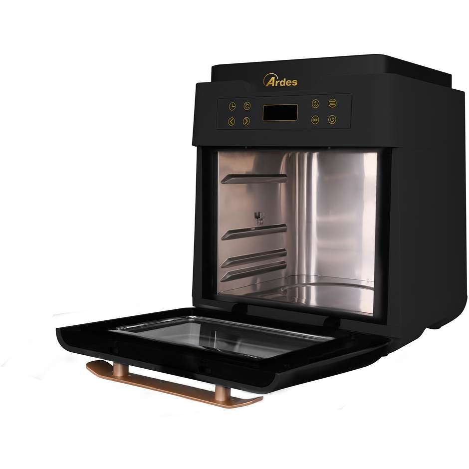 ARDES AR1K3000 Friggitrice ad Aria Calda e Fornetto Ibrido Capacita 12 Lt + Accessori Potenza 1700 W Colore Nero
