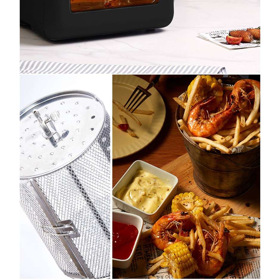 ARDES AR1K3000 Friggitrice ad Aria Calda e Fornetto Ibrido Capacita 12 Lt + Accessori Potenza 1700 W Colore Nero