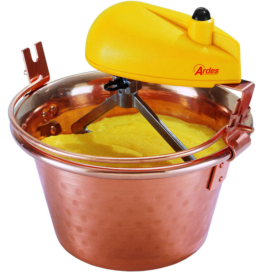 Ardes AR2480 Paiolo Elettrico in Rame Massiccio Ø 28 cm con Motore Mescolatore per Polenta 12 Persone
