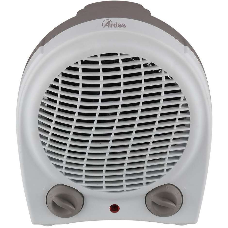 Ardes AR4F09 Termoventilatore Elettrico a Filo 2000 W, 2 Livelli di Potenza, Termostato Meccanico, Bianco e Grigio