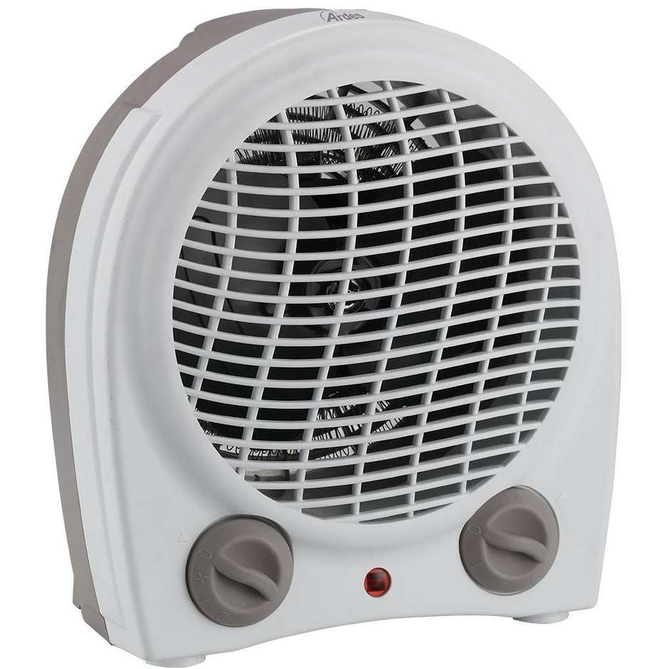 Ardes AR4F09 Termoventilatore Elettrico a Filo 2000 W, 2 Livelli di Potenza, Termostato Meccanico, Bianco e Grigio