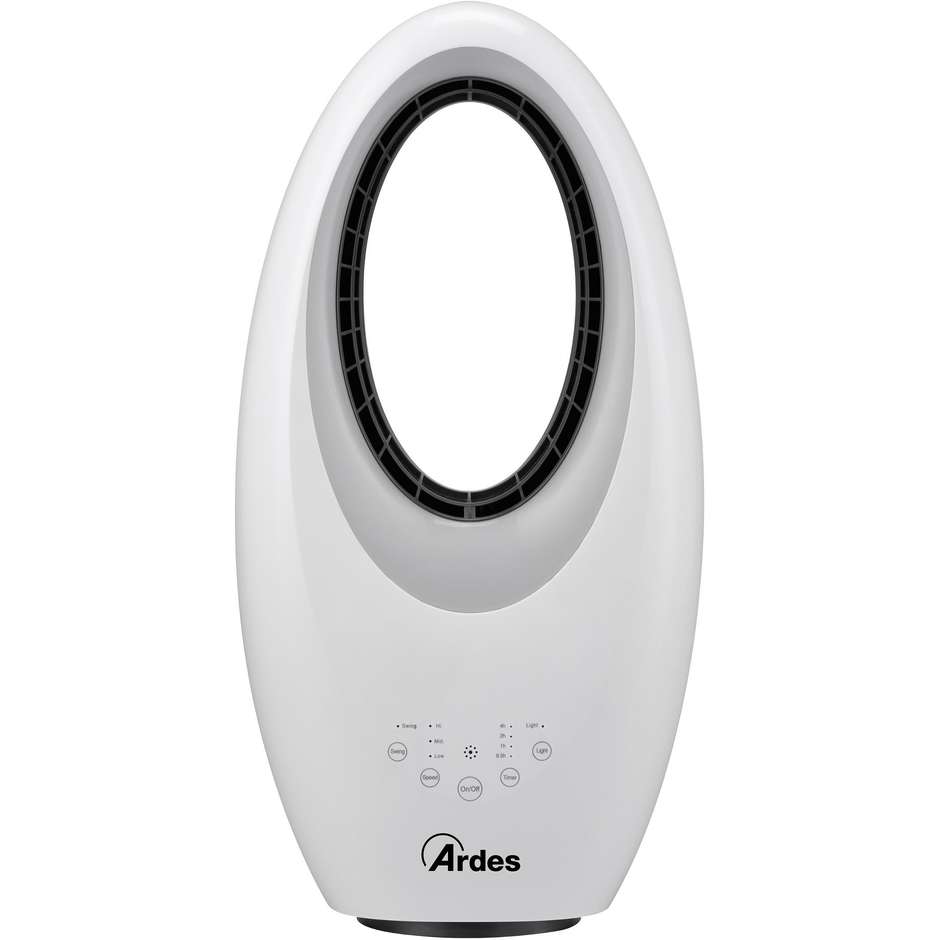 Ardes AR5BL1 Muna Bladeless Ventilatore senza pale con timer 7,5 h e telecomando colore bianco