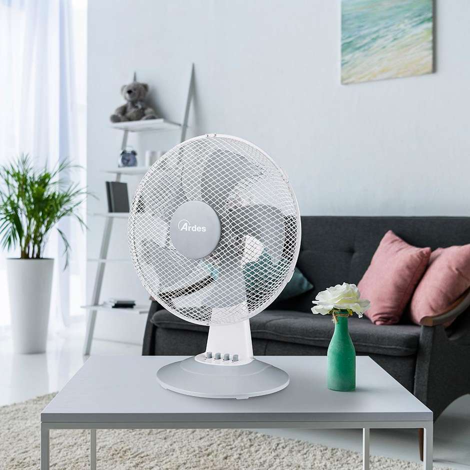 Ardes AR5ST30W Ventilatore da tavolo Ø 30 cm 5 pale 30 W oscillante Bianco