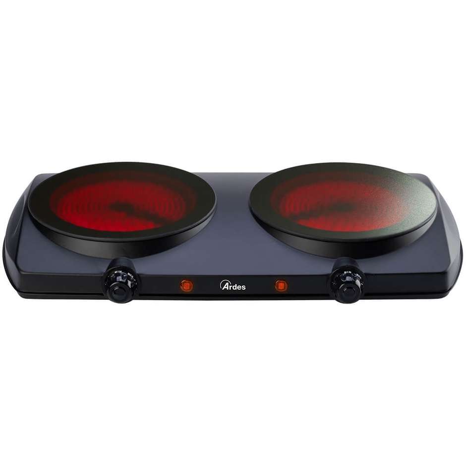 Ardes ARFOCE02 Fornello Vetroceramica 2 Piastre 2500W Fasto