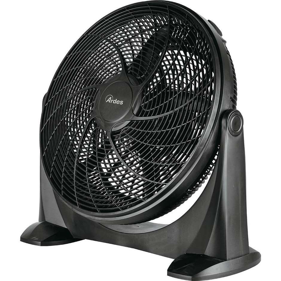 Ardes Ventilatore da tavolo diametro 50 cm 5 pale griglia a raggiera orientabile e rotante a 360° Colore Nero