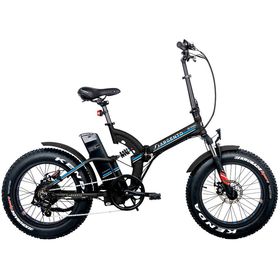 Argento Bike Bi Max E-Bike Foldable bike velocità max 25 km/h autonomia max 80 km colore nero e blu