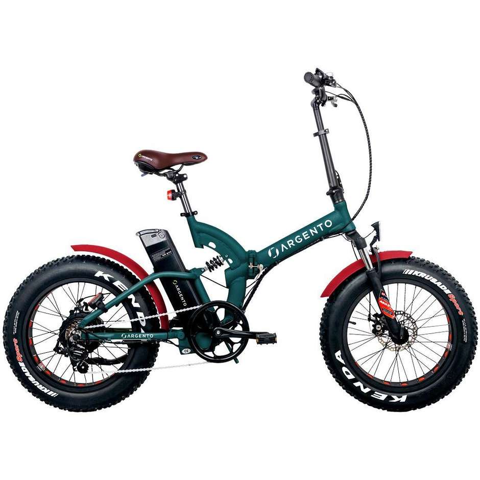 Argento Bike Bi Max XL E-Bike Foldable bike velocità max 25 km/h autonomia max 80 km colore verde e rosso