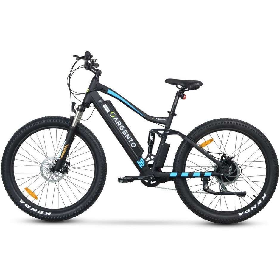 Argento Bike Performance Pro E-Bike Mountain bike velocità max 25 km/h autonomia max 80 km colore nero e blu