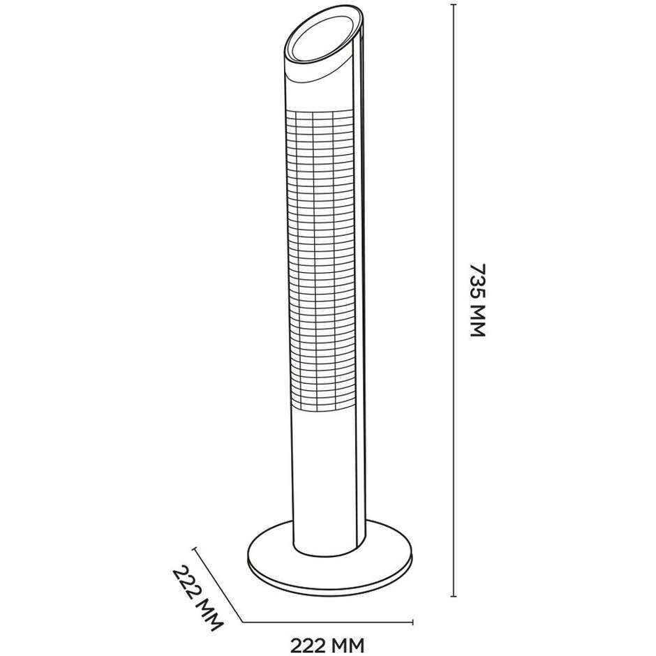 Argo  Aspire Tower ventilatore a torre 12,9 m³/h 56db Argento