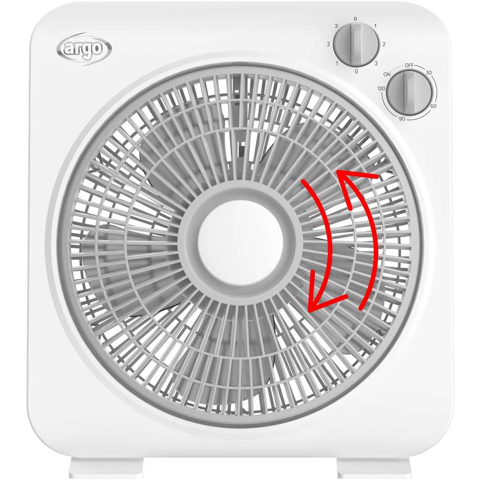 Argo clima Boxy Ventilatore 3 Velocita Colore Bianco