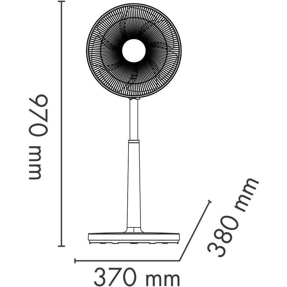 Argo IPNO ventilatore a piantana, estensibile fino a 97 cm