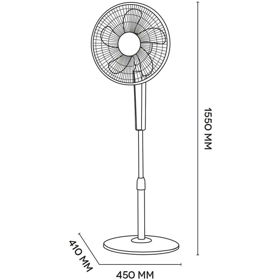 Argo STANDYWHIT ventilatore a piantana diametro 40 cm 3 velocità colore bianco