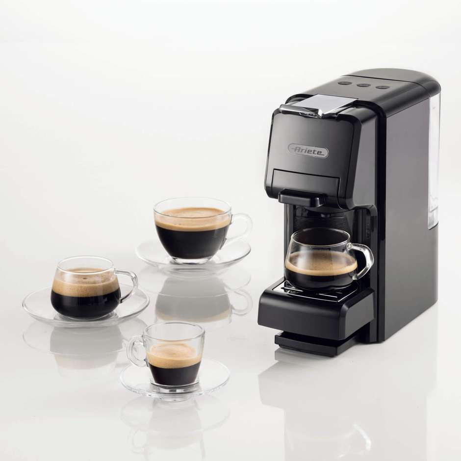 Ariete 1304 macchina da caffè 5 in 1 a cassetti, 19 bar, nera