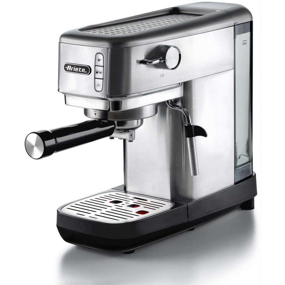 Ariete 1380 Macchina da Caffè Espresso Manuale per Cialde E.S.E. e Caffè Macinato, 15 bar, 1300 W, Argento