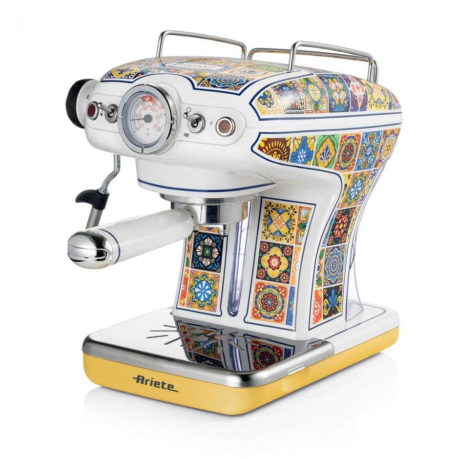 Ariete 1389 Macchina da caffè Positano Potenza 850 W Cappuccinatore Colore Multicolore, Giallo