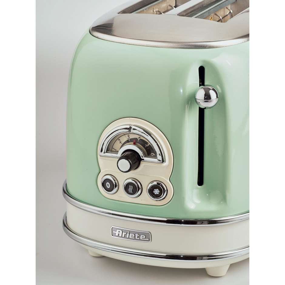 Ariete 155/03 Vintage Tostapane 2 Fette 810 W con Pinze Acciaio Inox Beige Pastello