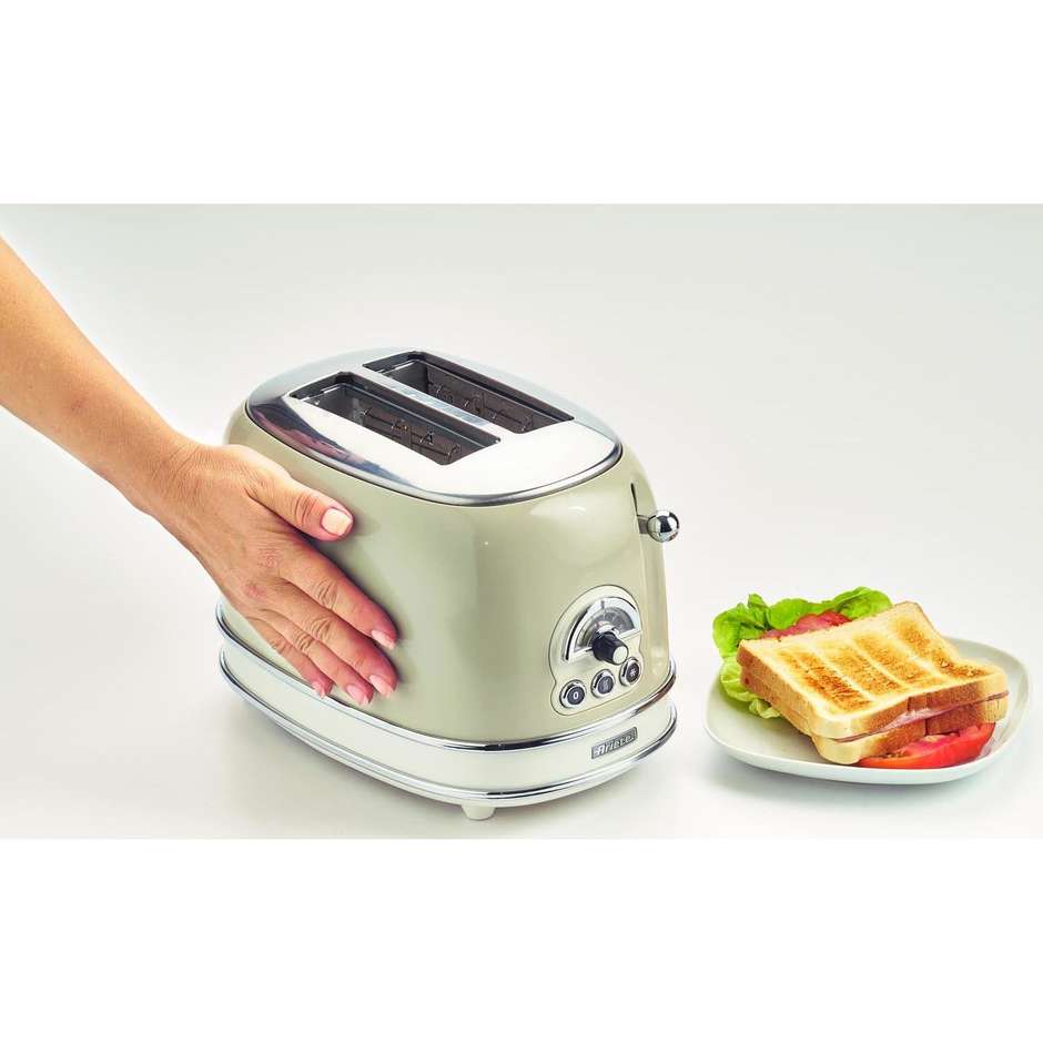 Ariete 155 BEIGE Tostapane Vintage a 2 Fette con Pinze, 810 W, Beige