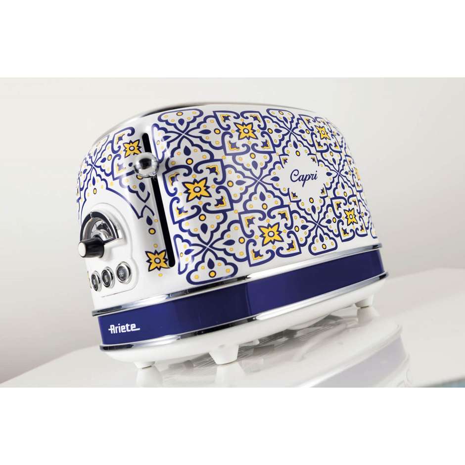 Ariete 155 Capri tostapane 2 fette 810 W bianco e azzurro