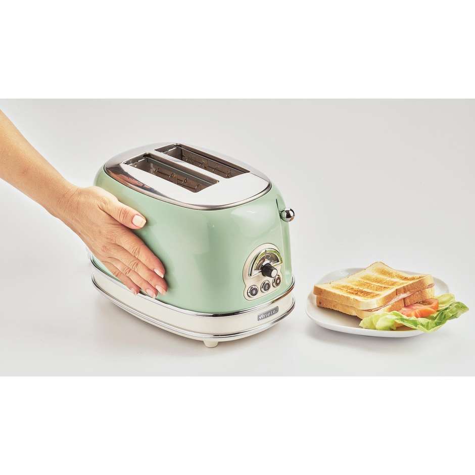 Ariete 155 Vintage tostapane verde 2 fette con 6 livelli di doratura