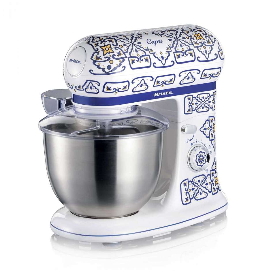 Ariete 15880C Impastatrice Planetaria Capri, 1200 W, Ciotola Acciaio Inox 5,5 L, 7 Velocità, Blu