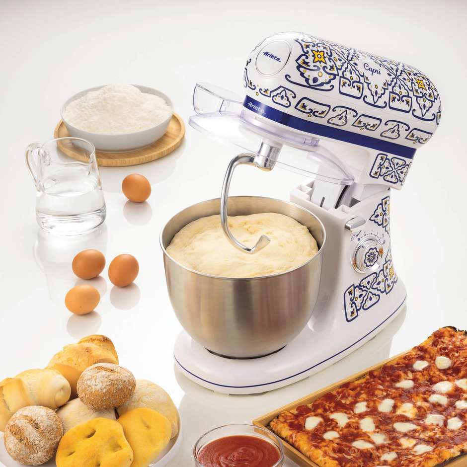 Ariete 1588C Impastatrice Capri, Planetaria 7 velocità Potenza 2400 Watt Capacita 5,5 Lt Tazza Acciaio Inox