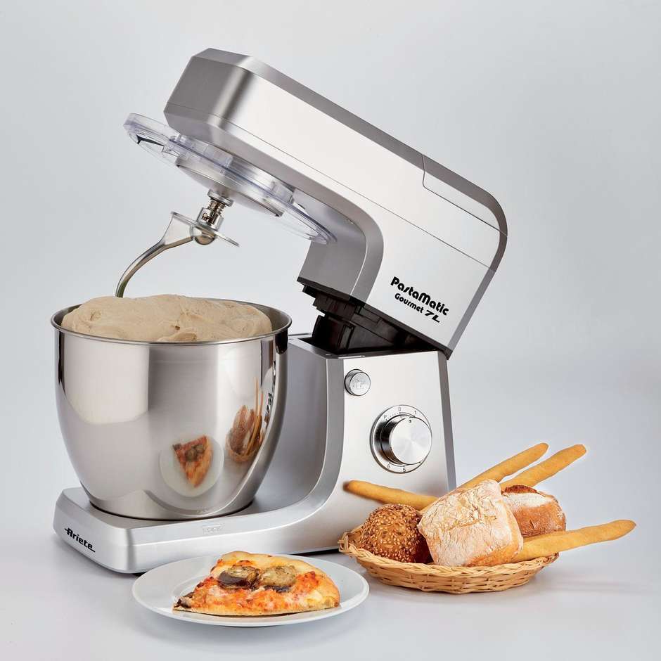 Ariete 1598 Pastamatic Gourmet Professional 7L Impastatrice Planetaria con Frullatore Inox 1200W