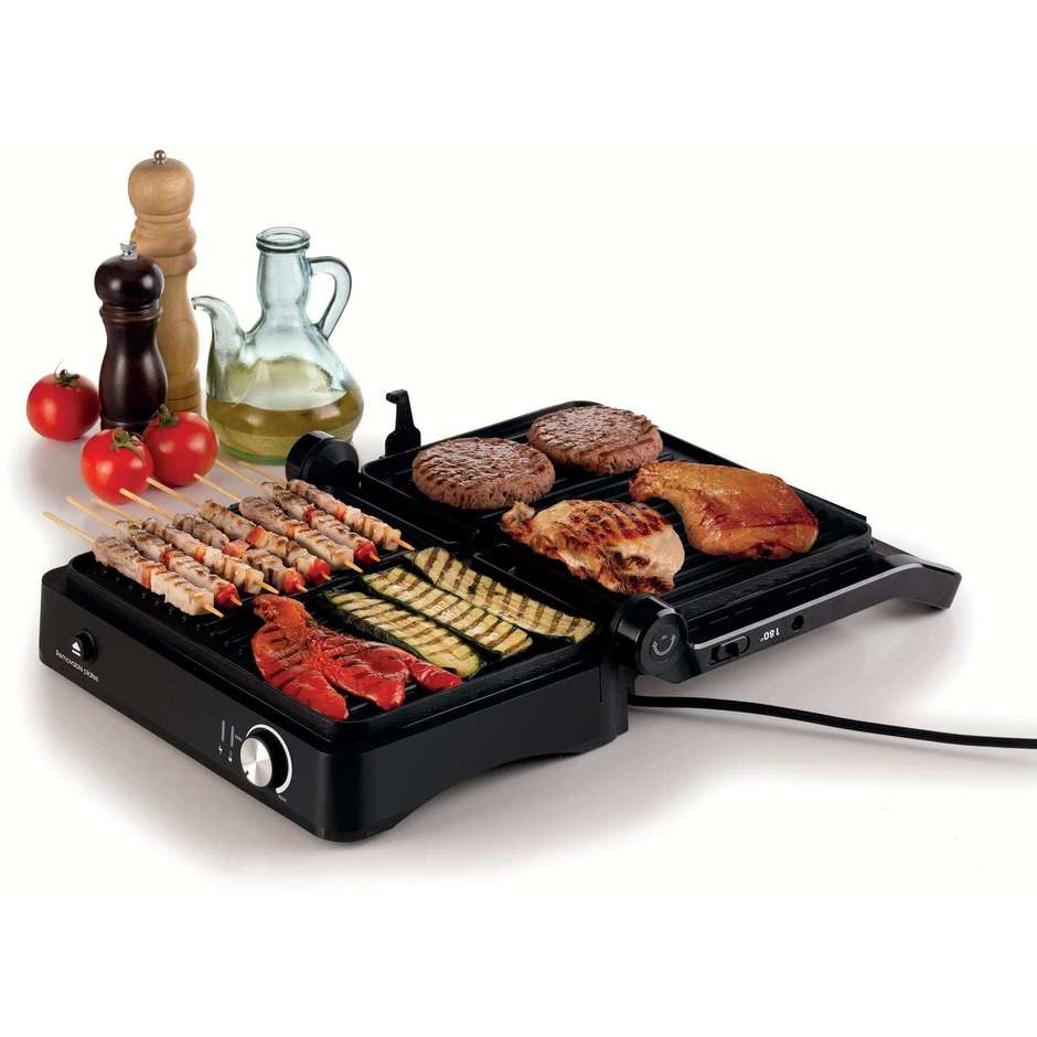 Ariete 1934 Griglia Elettrica per Grigliate Miste 3 in 1 Potenza 2000 W Piastre Lisce e Rigate Silver