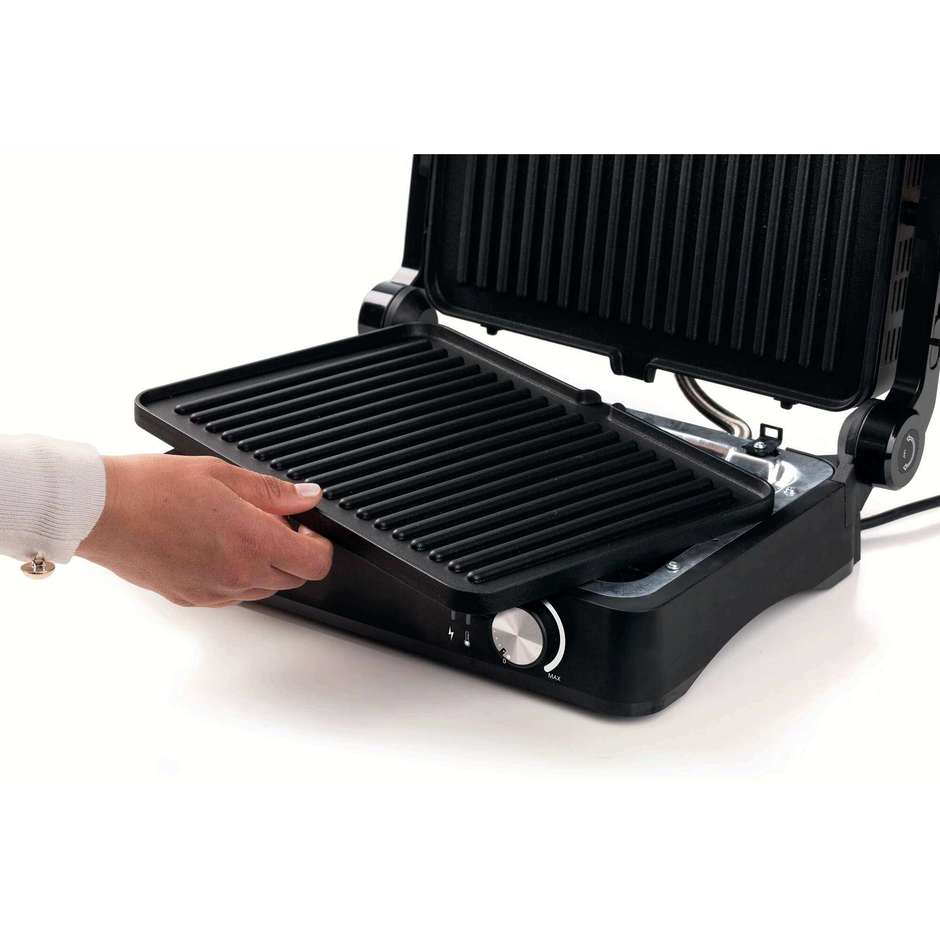 Ariete 1934 Griglia elettrica per grigliate miste 3in1 Potenza 2000W Piastre antiaderenti Colore Silver/Black