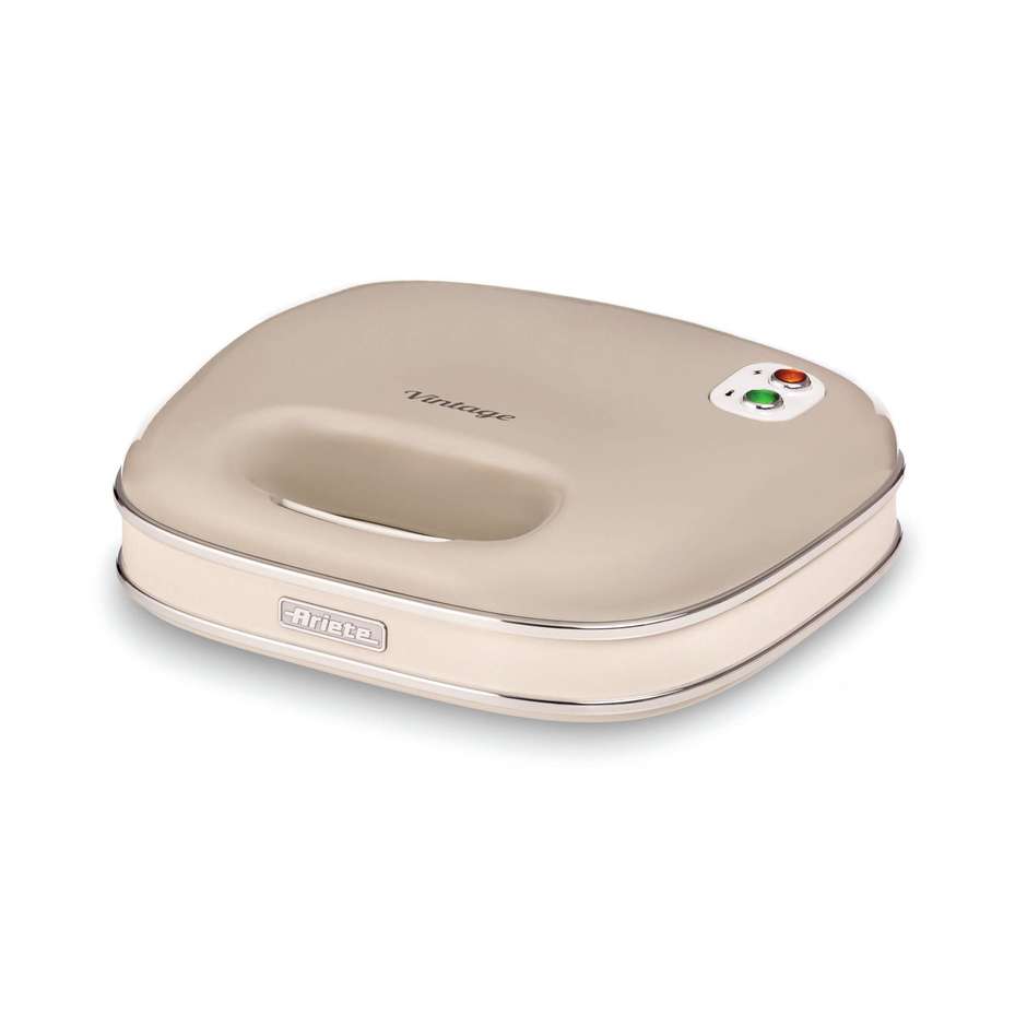 Ariete 1963/03 Tostiera Vintage beige, 750 W con piastre grill antiaderenti